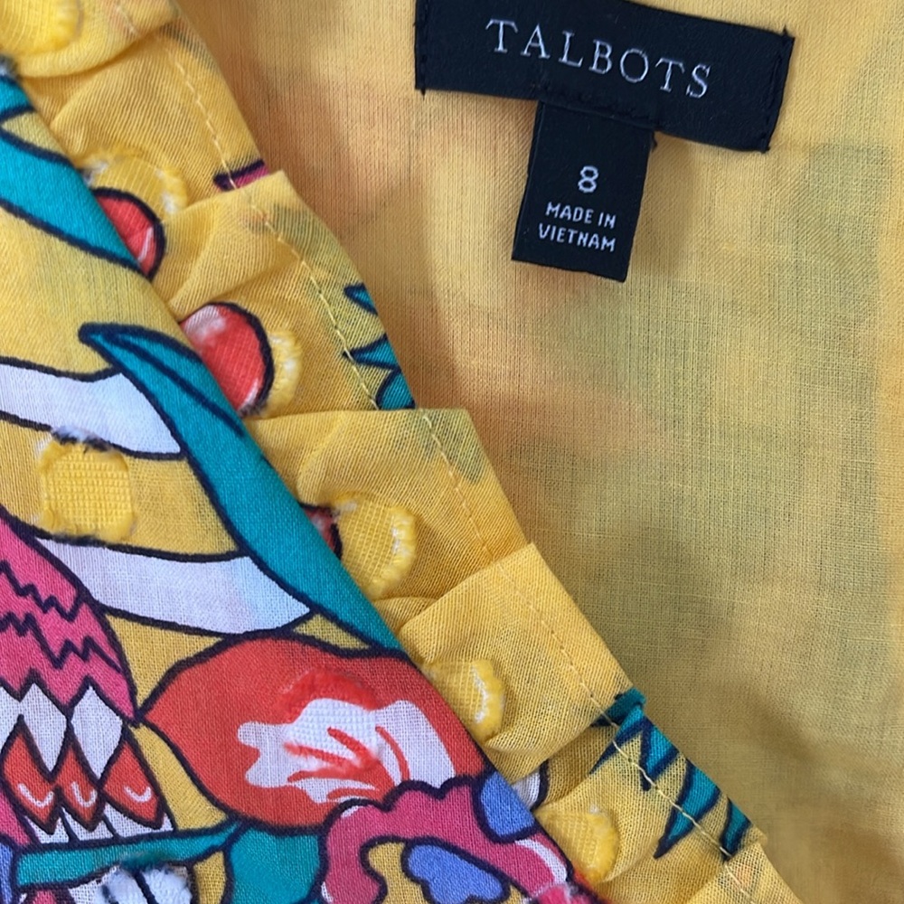 Talbots Floral Yellow Dress worn once - Picture 2 of 6